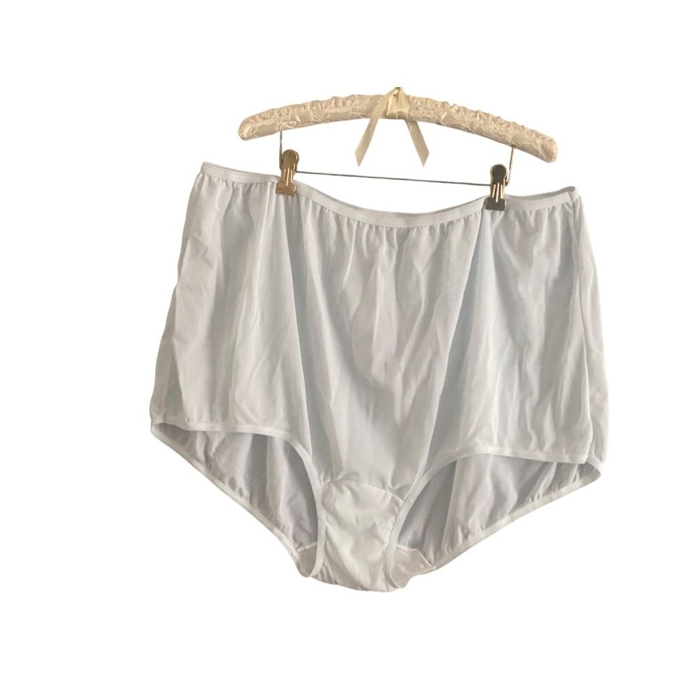 VTG Serenada Brief Panties Blue Nylon Elastic Waist Cotton Crotch Women 16 NWOT